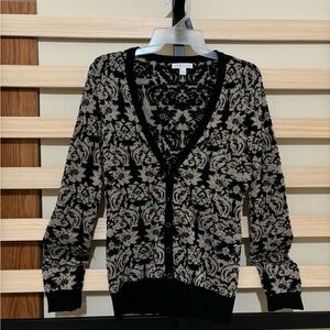New York & Company NY&CO Black and Cream Cardigan